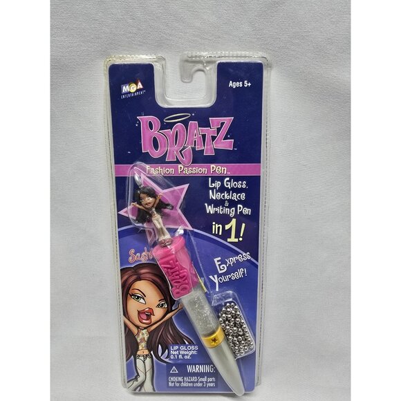 Bratz Girls Sasha fashion passion pen lip gloss necklace and writing pen New - Picture 9 of 11